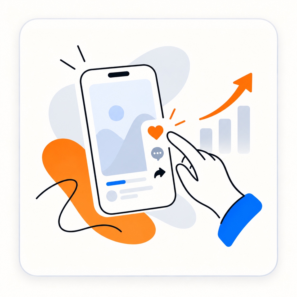 Instagram comments and engagement growth illustration